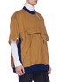 Detail View - Click To Enlarge - 10410 - Detachable patchwork sleeve wool melton sweatshirt