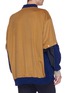 Back View - Click To Enlarge - 10410 - Detachable patchwork sleeve wool melton sweatshirt