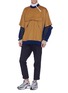 Figure View - Click To Enlarge - 10410 - Detachable patchwork sleeve wool melton sweatshirt