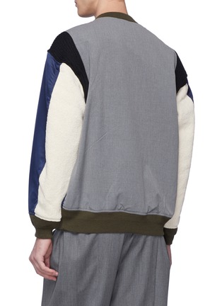 Back View - Click To Enlarge - 10410 - Slanted half zip colourblock panelled sweatshirt