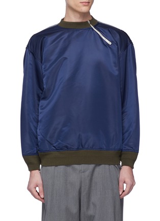 Main View - Click To Enlarge - 10410 - Slanted half zip colourblock panelled sweatshirt