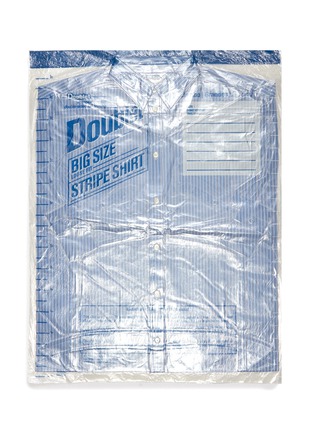  - DOUBLET - 'Freezer Bag Package' laminated panel stripe shirt
