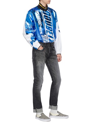 Figure View - Click To Enlarge - DOUBLET - Laminated metallic panel long sleeve T-shirt