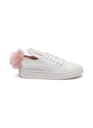 Main View - Click To Enlarge - MINNA PARIKKA - 'Tail Sneaks Mini' bunny pompom leather kids sneakers
