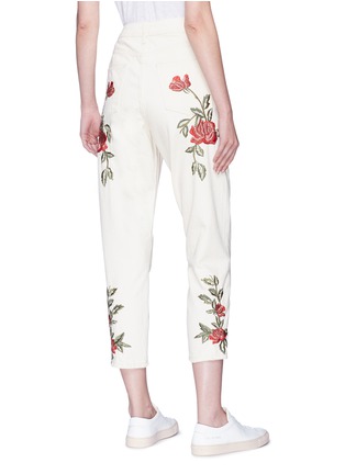 Back View - Click To Enlarge - TOPSHOP - 'Mom' rose embroidered jeans