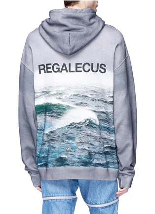 Back View - Click To Enlarge - 10184 - 'Regalecus' heavy sea print hoodie