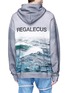 Back View - Click To Enlarge - 10184 - 'Regalecus' heavy sea print hoodie