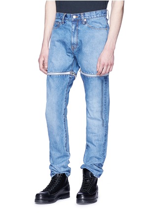Front View - Click To Enlarge - 10184 - Detachable cuff straight leg jeans