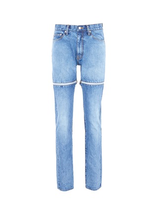 Main View - Click To Enlarge - 10184 - Detachable cuff straight leg jeans
