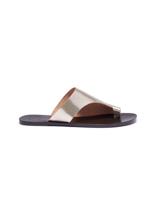 Main View - Click To Enlarge - ATP ATELIER - 'Rosa' metallic leather slide sandals