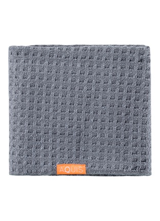 Main View - Click To Enlarge - AQUIS - Waffle Luxe Hair Towel – Moody Grey