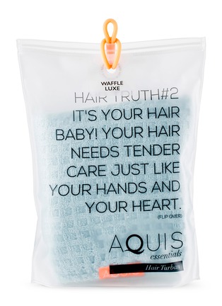 Main View - Click To Enlarge - AQUIS - Waffle Luxe Hair Towel – Boat Blue