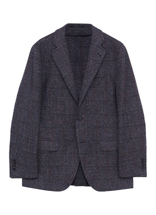 Main View - Click To Enlarge - TOMORROWLAND - Windowpane check brushed wool blend soft blazer