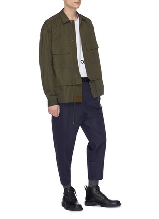 Figure View - Click To Enlarge - OAMC - Drawstring twill shirt jacket
