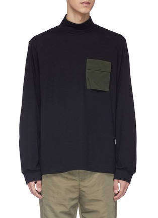 Main View - Click To Enlarge - OAMC - 'Ghost' chest pocket virgin wool mock neck sweater