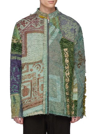 Main View - Click To Enlarge - BY WALID - 'Albert' embroidered silk patchwork jacket