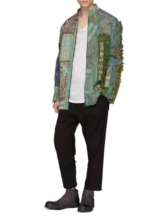 Figure View - Click To Enlarge - BY WALID - 'Albert' embroidered silk patchwork jacket