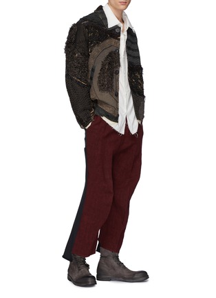 Figure View - Click To Enlarge - BY WALID - 'Amro' embroidered silk canvas patchwork shirt jacket