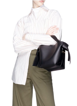 Front View - Click To Enlarge - ACNE STUDIOS - Knot strap small leather tote