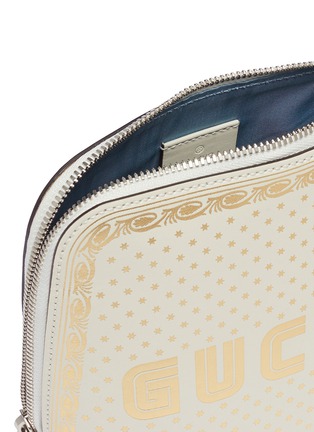Detail View - Click To Enlarge - GUCCI - 'Guccy' logo print mini leather crossbody bag
