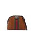 Main View - Click To Enlarge - GUCCI - 'Ophidia' Web stripe small suede crossbody bag