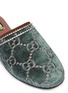 Detail View - Click To Enlarge - GUCCI - GG logo embroidered velvet slippers