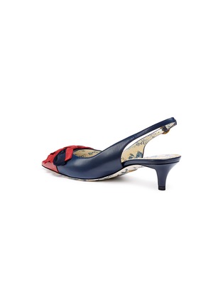 Detail View - Click To Enlarge - GUCCI - Web bow leather slingback pumps