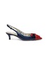 Main View - Click To Enlarge - GUCCI - Web bow leather slingback pumps