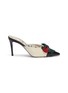 Main View - Click To Enlarge - GUCCI - Web bow leather mules