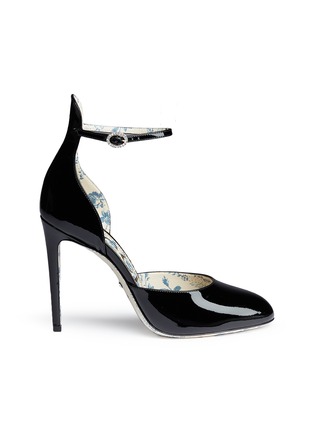 Main View - Click To Enlarge - GUCCI - Ankle strap patent leather pumps
