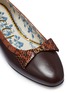 Detail View - Click To Enlarge - GUCCI - Snakeskin bow leather ballet flats
