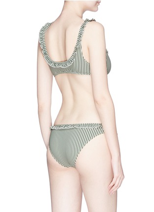Back View - Click To Enlarge - SOLID & STRIPED - 'The Milly' ruffle stripe seersucker bikini bottoms