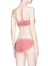 Back View - Click To Enlarge - SOLID & STRIPED - 'The Audrey' ruffle stripe seersucker bandeau bikini top