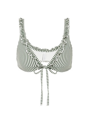Main View - Click To Enlarge - SOLID & STRIPED - 'The Milly' ruffle stripe seersucker bikini top