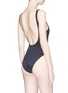 Back View - Click To Enlarge - SOLID & STRIPED - 'The Juliette' mock button front one-piece swimsuit