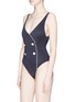 Figure View - Click To Enlarge - SOLID & STRIPED - 'The Juliette' mock button front one-piece swimsuit
