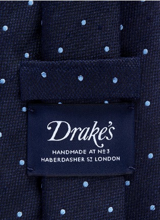Detail View - Click To Enlarge - DRAKE'S - Dot embroidered silk tie