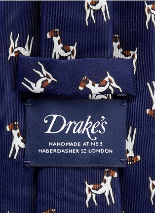 Detail View - Click To Enlarge - DRAKE'S - Dog print silk tie
