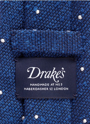 Detail View - Click To Enlarge - DRAKE'S - Dot embroidered silk tie