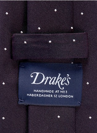 Detail View - Click To Enlarge - DRAKE'S - Dot embroidered silk twill tie
