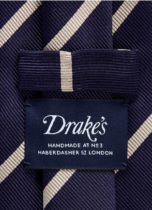 Detail View - Click To Enlarge - DRAKE'S - Stripe print silk twill tie