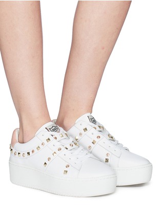 Figure View - Click To Enlarge - ASH - 'Clover' strass stud leather platform sneakers