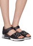 Figure View - Click To Enlarge - ASH - 'Lotus' strass satin sandals