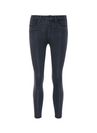Main View - Click To Enlarge - L'AGENCE - 'Margot' coated cropped skinny jeans