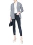 Figure View - Click To Enlarge - L'AGENCE - 'Margot' coated cropped skinny jeans