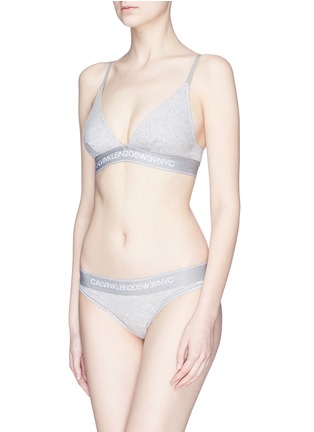 Figure View - Click To Enlarge - CALVIN KLEIN UNDERWEAR - Logo waistband bikini briefs