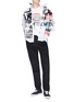 Figure View - Click To Enlarge - DOUBLET - 'Street Art Package' graffiti print laminated panel stripe shirt