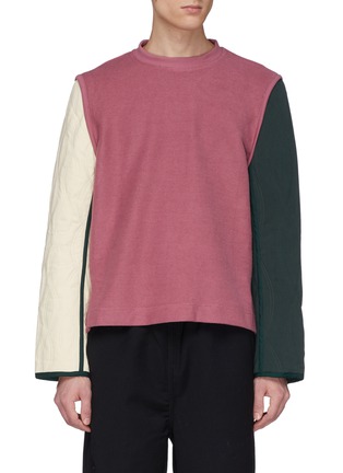 Main View - Click To Enlarge - PRONOUNCE - Colourblock contrast sleeve knit sweatshirt