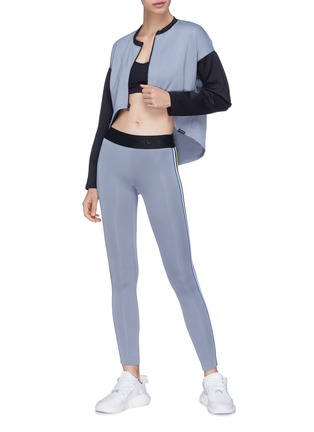 Figure View - Click To Enlarge - 72993 - 'Ace' stripe colourblocked cropped track jacket
