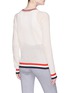 Back View - Click To Enlarge - PERFECT MOMENT - Stripe border cotton-cashmere open knit sweater
